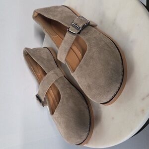 The Lucky Fairy Suede Beige Mary Jane Loafers Size 7